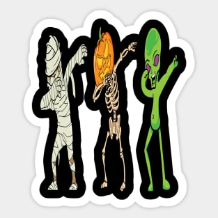 Kids Dab Pumpkin Skeleton Alien Sticker